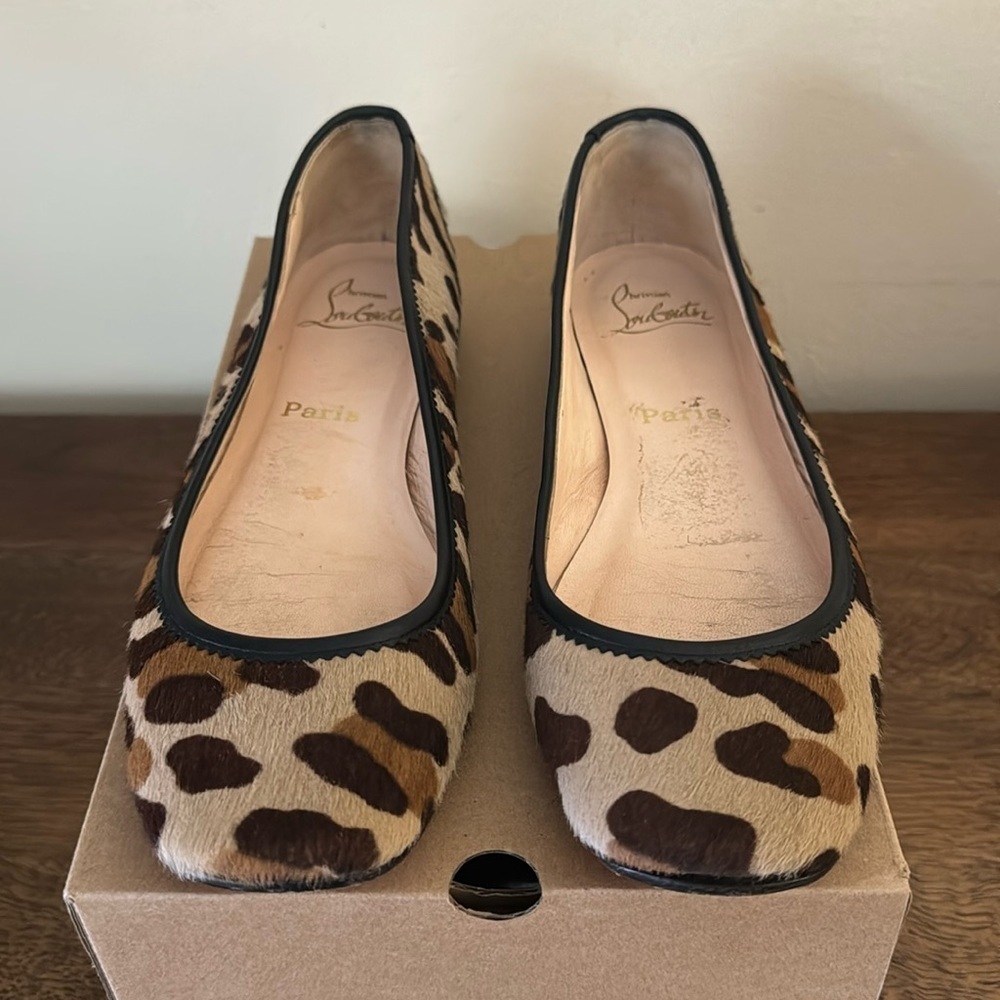 Christian Louboutin Leopard Pony Hair Ballet Flats Size 39 - Picture 4 of 9
